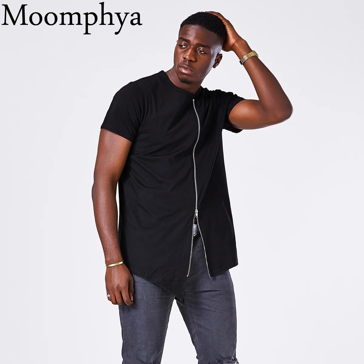 Moomphya Fashion extend hip hop street t shirt swag Hem t shirt men Stylish Mid zip design men t shirt
Moomphya Fashion extend hip hop street t shirt swag Hem t shirt men Stylish Mid zip design men t shirt
