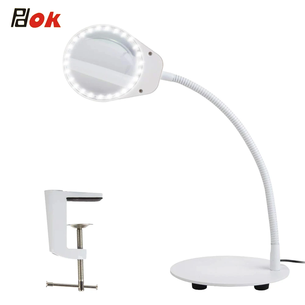 Dimmable Magnifying Glass Desk Lamp Hands Free 2 in 1 3X/10X Lighted Magnifier with Stand & Clamp Adjustable Gooseneck Lamp
Dimmable Magnifying Glass Desk Lamp Hands Free 2 in 1 3X/10X Lighted Magnifier with Stand & Clamp Adjustable Gooseneck Lamp
