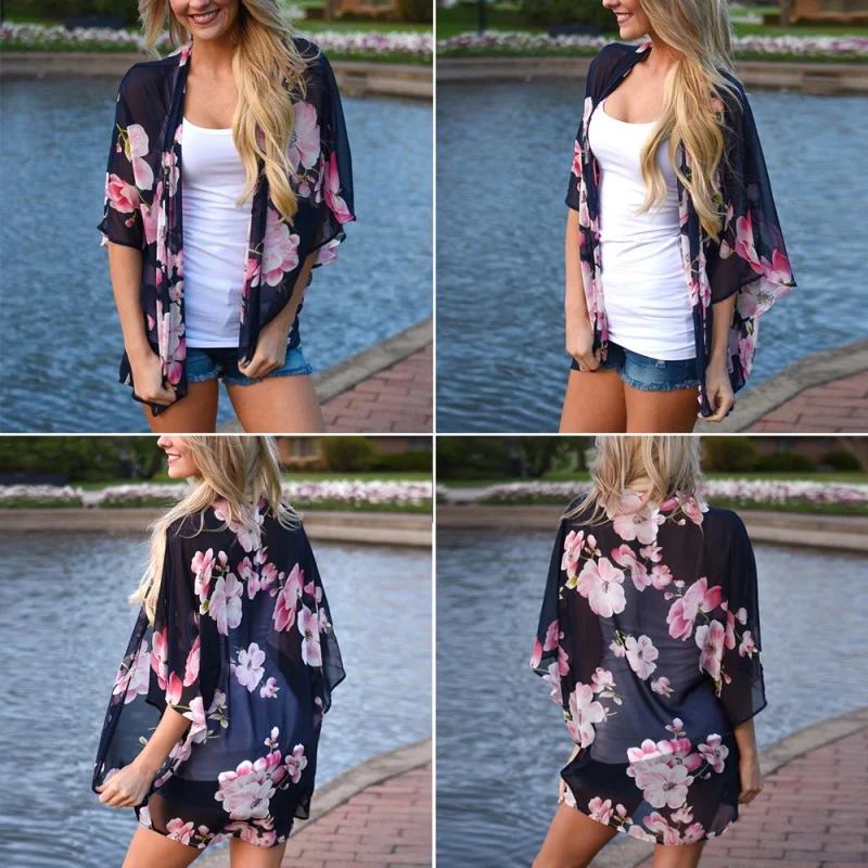 Women Fashion Summer Blouse Ladies Vintage Floral Print Chiffon Kimono Cardigan See Through Casual Cover Up Beach Shawl
Women Fashion Summer Blouse Ladies Vintage Floral Print Chiffon Kimono Cardigan See Through Casual Cover Up Beach Shawl