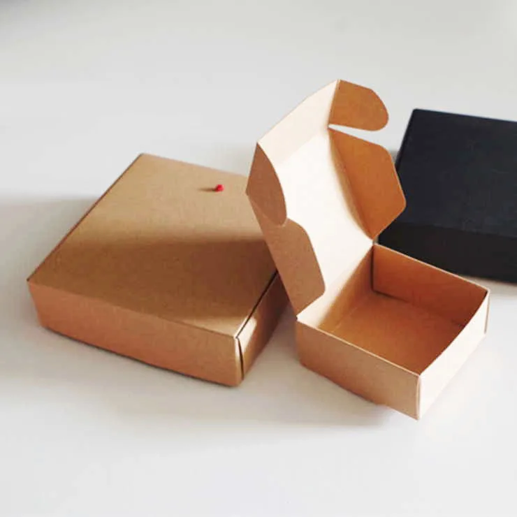 10 шт. маленькие подарочные бумажные коробки упаковочные из крафт-бумаги