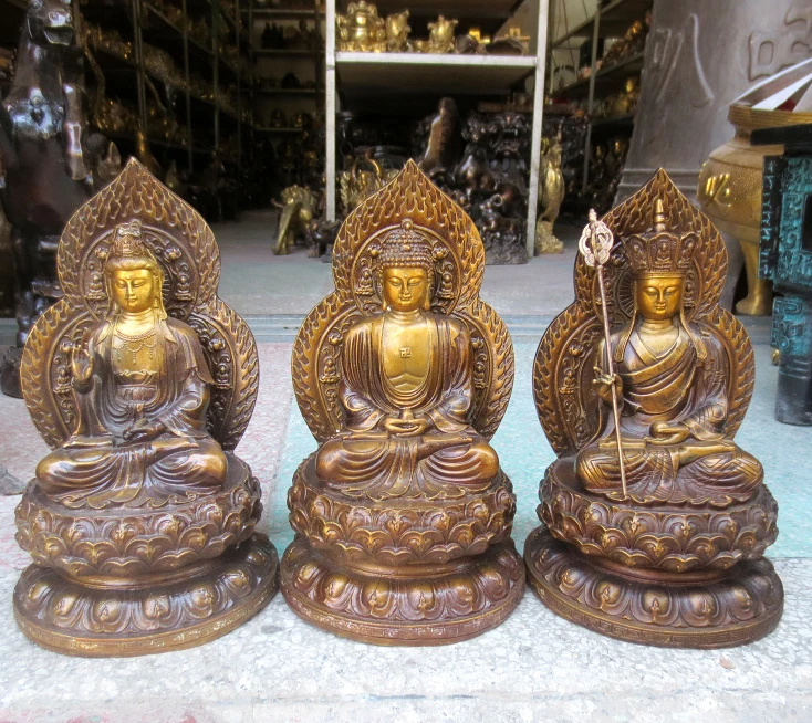 A SET 3p-HOME SHOP Temple Lobby Safety GOOD luck efficacious Protection Lotus Guanyin ksitigarbha Sakyamuni Buddha bronze statue
A SET 3p-HOME SHOP Temple Lobby Safety GOOD luck efficacious Protection Lotus Guanyin ksitigarbha Sakyamuni Buddha bronze statue