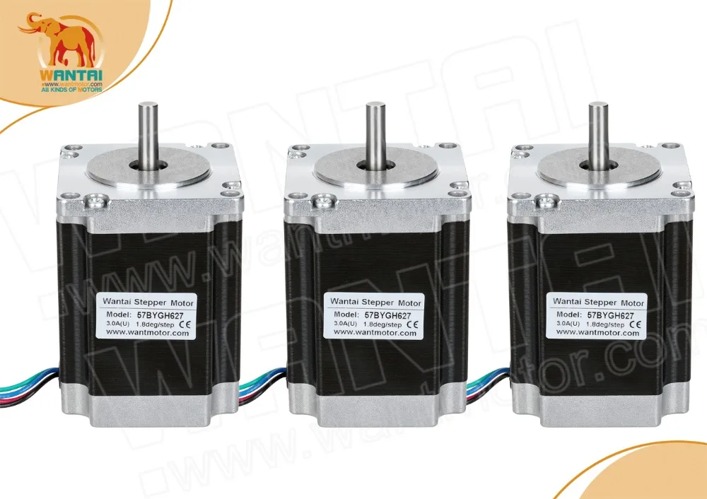 Wantai 3PCs Nema23 Stepper Motor 57BYGH627 3.0A 270oz-in 76mm 6.35mm round shaft 4-lead CE ROHS ISO CNC Router 3040
Wantai 3PCs Nema23 Stepper Motor 57BYGH627 3.0A 270oz-in 76mm 6.35mm round shaft 4-lead CE ROHS ISO CNC Router 3040