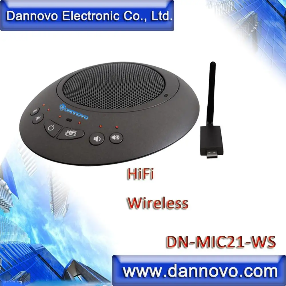 

DANNOVO Wireless Video Conference Microphone, USB Speakerphone, HiFI, Eco Cancellation,for Windows,MAC,Skype,Lync