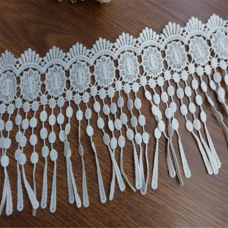 2 yards Handmade DIY Cotton lace trim tassel fringe accessories white clothing curtain decoration 13cm width
2 yards Handmade DIY Cotton lace trim tassel fringe accessories white clothing curtain decoration 13cm width