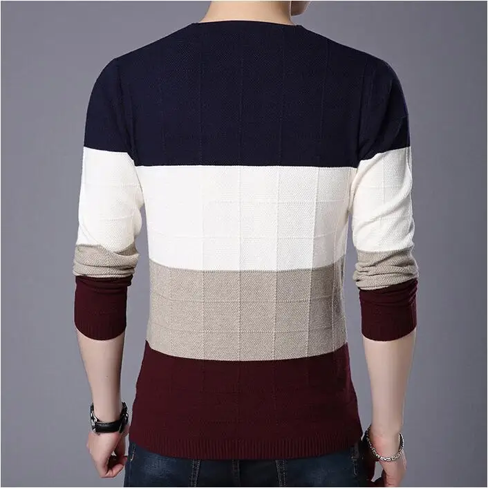 New Spring Sweater Men Pullover Casual Sweater Male V-neck Collar Stripe Simple Slim Fit Knitting Mens Sweaters
New Spring Sweater Men Pullover Casual Sweater Male V-neck Collar Stripe Simple Slim Fit Knitting Mens Sweaters
