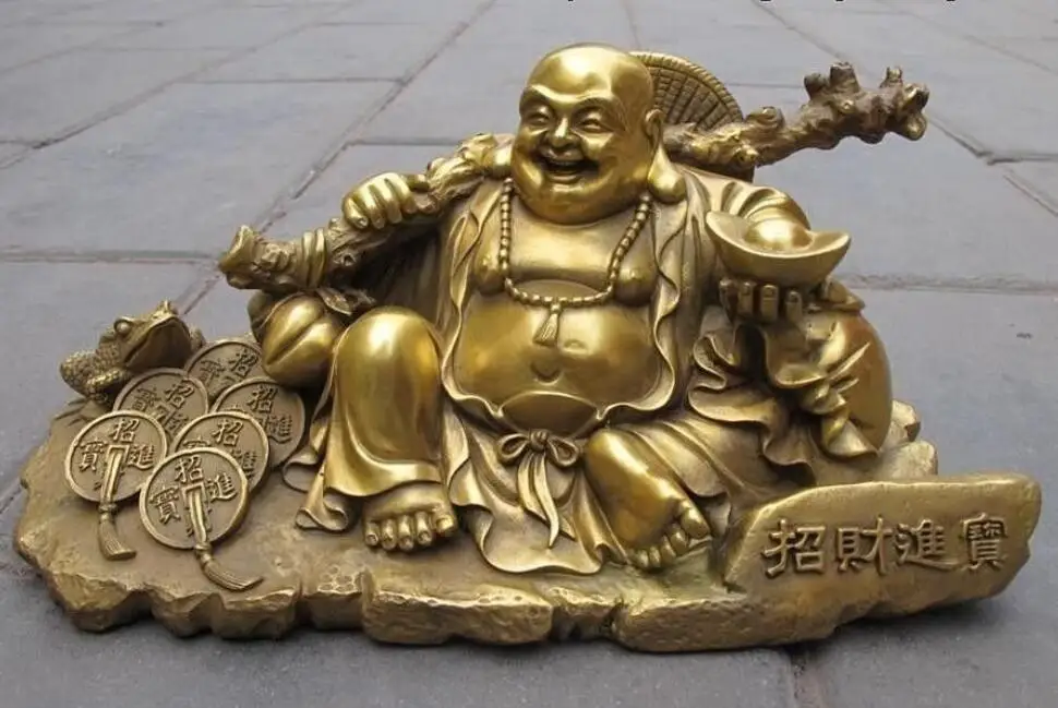 5 авиапочту Китая (China переработки Медь счастливый Майтрея статуя Будды|Статуи и