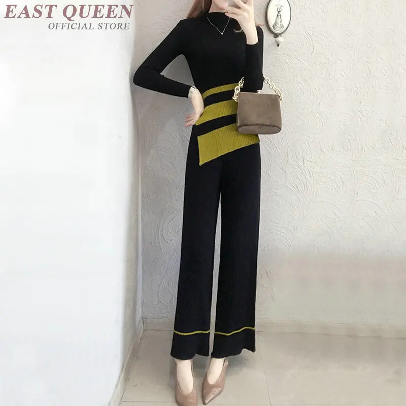 Top selling women two pieces pant suits full sleeve strips slim turtleneck pullover and wide leg pant loose bottoms AA3357 F
Top selling women two pieces pant suits full sleeve strips slim turtleneck pullover and wide leg pant loose bottoms AA3357 F
