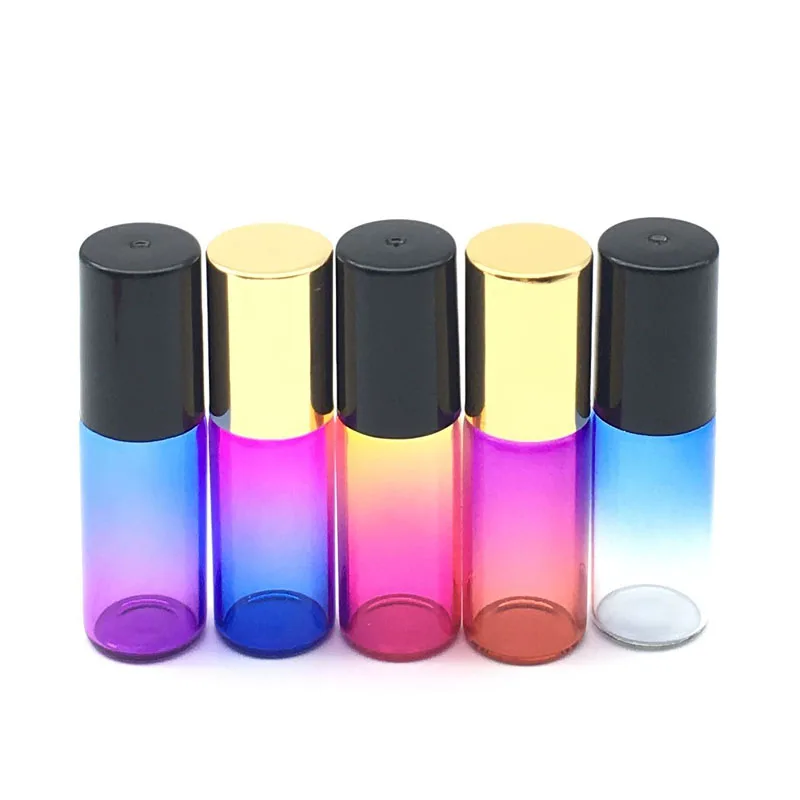 Empty 5ml Fragrance Essential Oil Gradient Colorful Roller Bottle Roll-On Glass Perfume Bottle Black Gold Cap 100pcs
Empty 5ml Fragrance Essential Oil Gradient Colorful Roller Bottle Roll-On Glass Perfume Bottle Black Gold Cap 100pcs