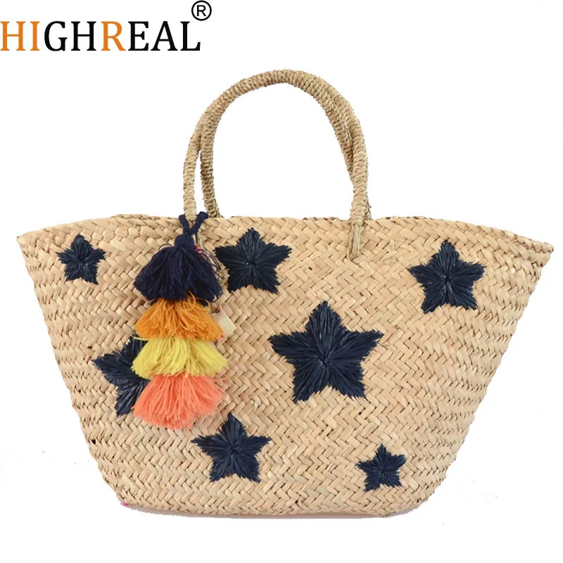 HIGHREAL New Natural Hand-woven Big Straw Bag Popularity Straw Women Shoulder Bag Beach Holiday Bag Ladies Tote Large Handbag
HIGHREAL New Natural Hand-woven Big Straw Bag Popularity Straw Women Shoulder Bag Beach Holiday Bag Ladies Tote Large Handbag