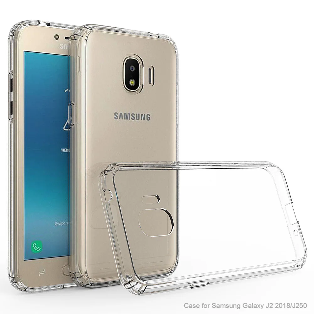 Прозрачный чехол для Samsung Galaxy J2 Pro 2018 J250F / Grand Prime тонкий жесткий накладка с защитой