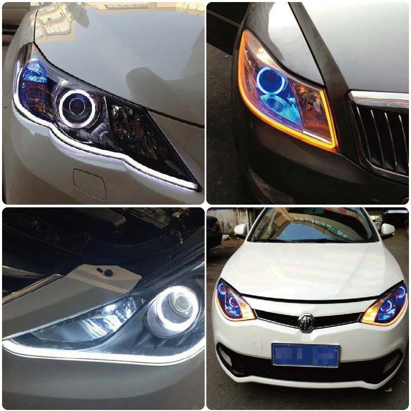 2Pcs/Pair SUNKIA 85CM Flexible Headlight White/Blue/Red/Changeable(White+Yellow) Daytime Switchback Strip Angel Eye DRL Light
2Pcs/Pair SUNKIA 85CM Flexible Headlight White/Blue/Red/Changeable(White+Yellow) Daytime Switchback Strip Angel Eye DRL Light