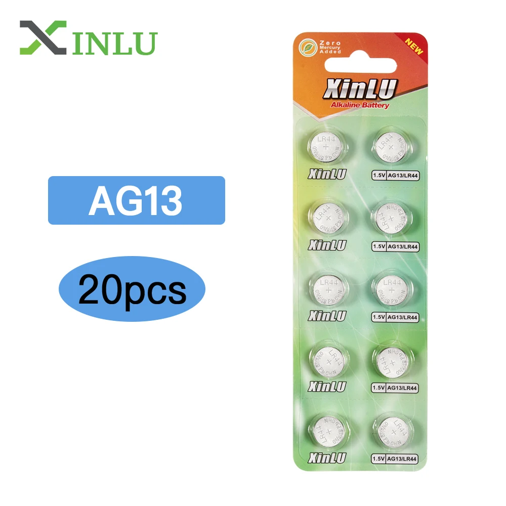 20pcs/lot 1.5V AG13 Battery LR44 L1154 RW82 RW42 SR1154 SP76 A76 357A pila lr44 SR44 XINLU Alkaline Button Cell Coin Battery
20pcs/lot 1.5V AG13 Battery LR44 L1154 RW82 RW42 SR1154 SP76 A76 357A pila lr44 SR44 XINLU Alkaline Button Cell Coin Battery