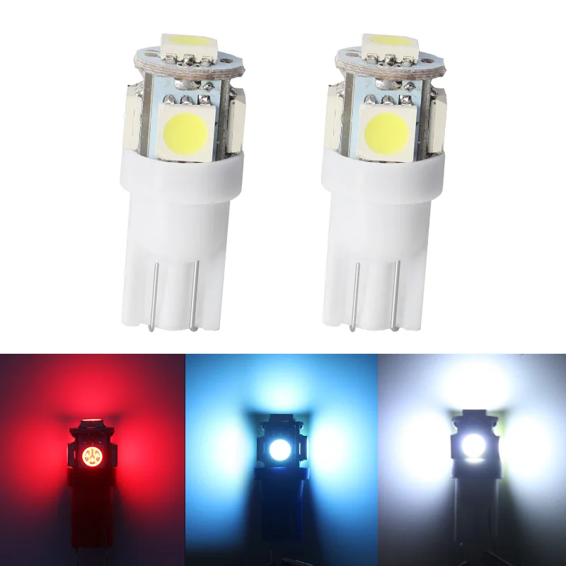 2PCS T10 W5W Bulbs Car LED Lights DC 12V 5050 5SMD White Blue Red Interior Clearance Signal Lamps
2PCS T10 W5W Bulbs Car LED Lights DC 12V 5050 5SMD White Blue Red Interior Clearance Signal Lamps