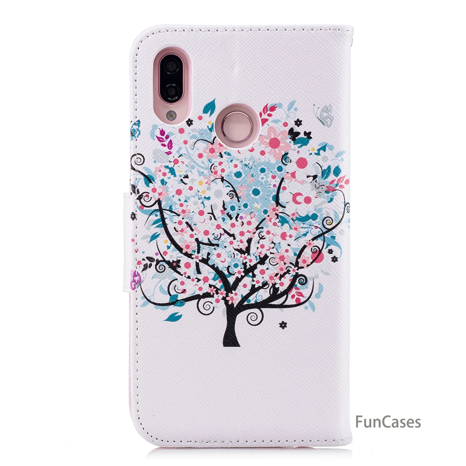 Флип чехол для телефона с перьями huawei P20 Lite Мягкая силиконовая задняя крышка