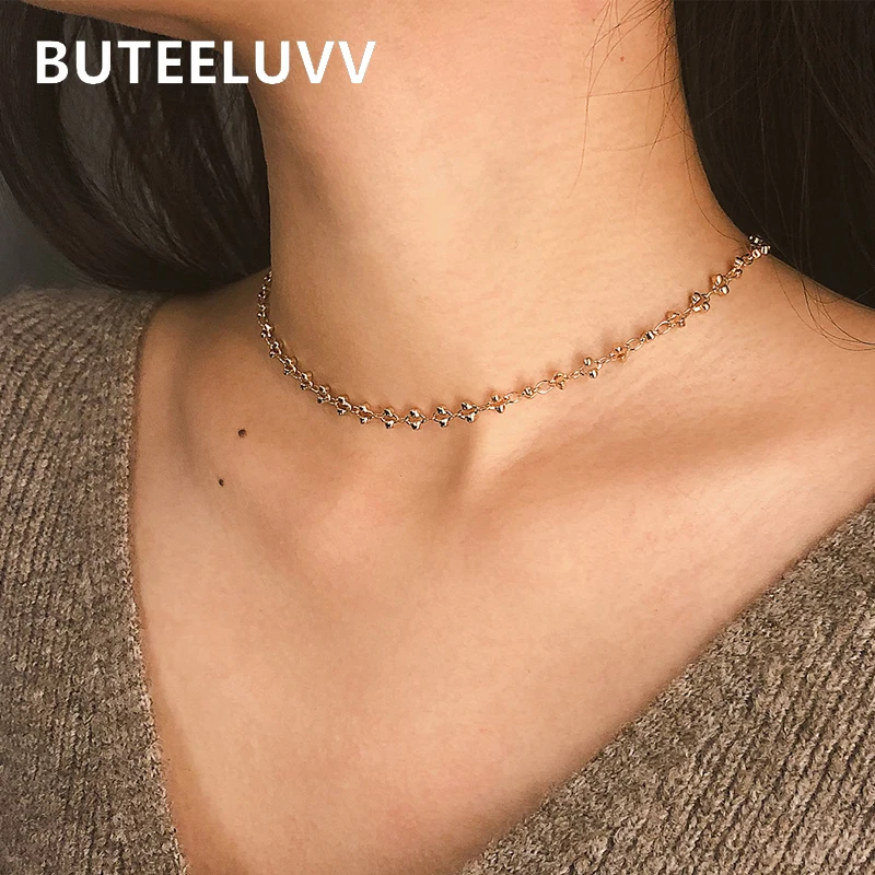 Женское Ожерелье-чокер BUTEELUVV Минималистичная Геометрическая цепочка богемное