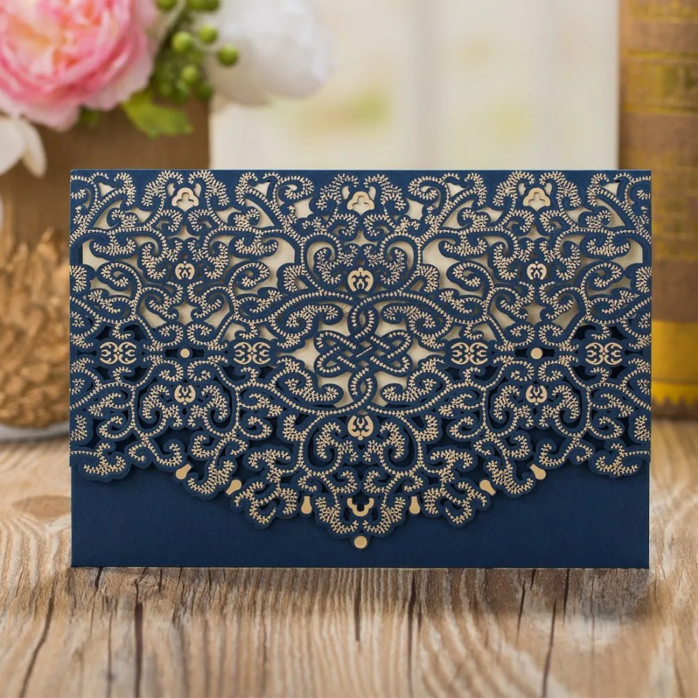 50PCS Laser Cut Wedding Invitations Cards Vintage with Embossed Flowers Engagement for Marriage Bridal Shower Party Favors
50PCS Laser Cut Wedding Invitations Cards Vintage with Embossed Flowers Engagement for Marriage Bridal Shower Party Favors