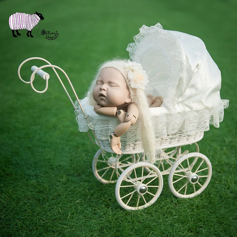 

Newborn Photography Trolley Car Props Baby Girl Photo Shoot Posing Studio Cradle Basket Props Infant bebe fotografia Accessories