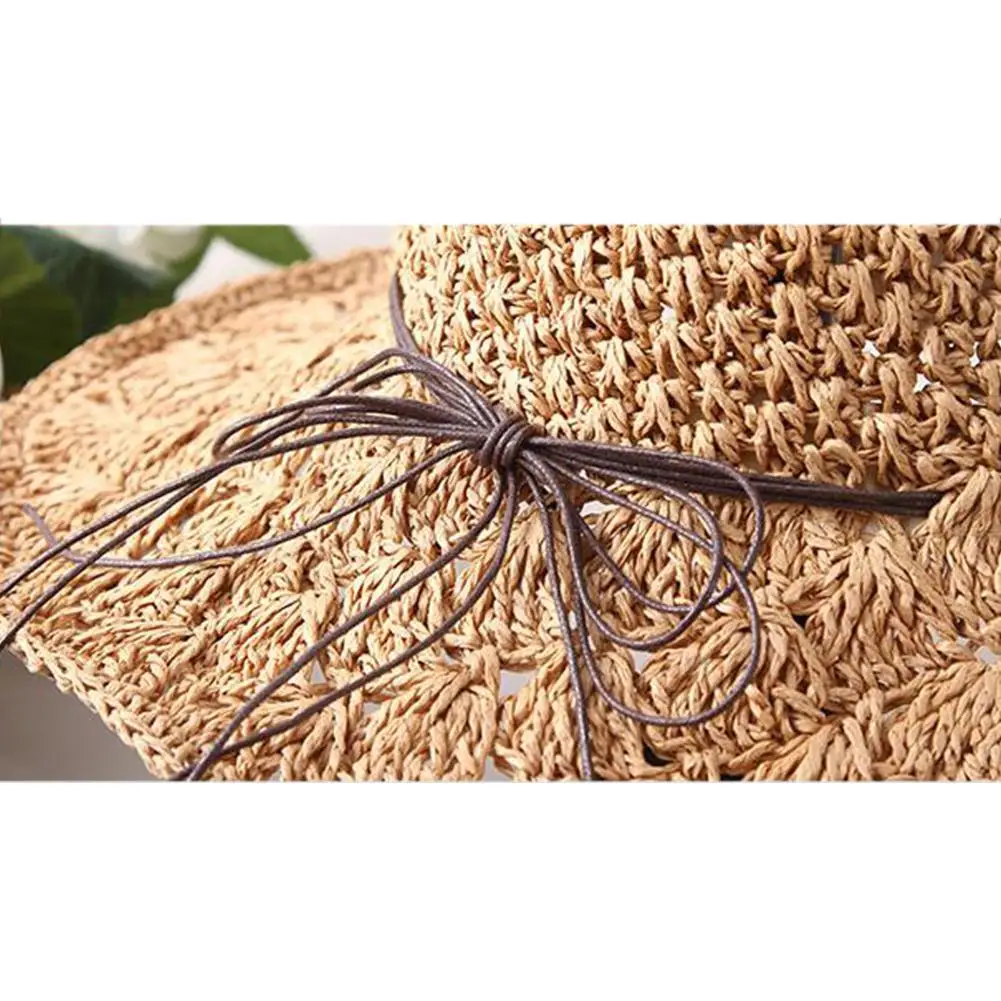 MISSKY Woman Summer Sun Hats Solid Color Handmade Straw Hat Large Brim Foldable Beach Bow Knot Sun Hat Female Caps
MISSKY Woman Summer Sun Hats Solid Color Handmade Straw Hat Large Brim Foldable Beach Bow Knot Sun Hat Female Caps