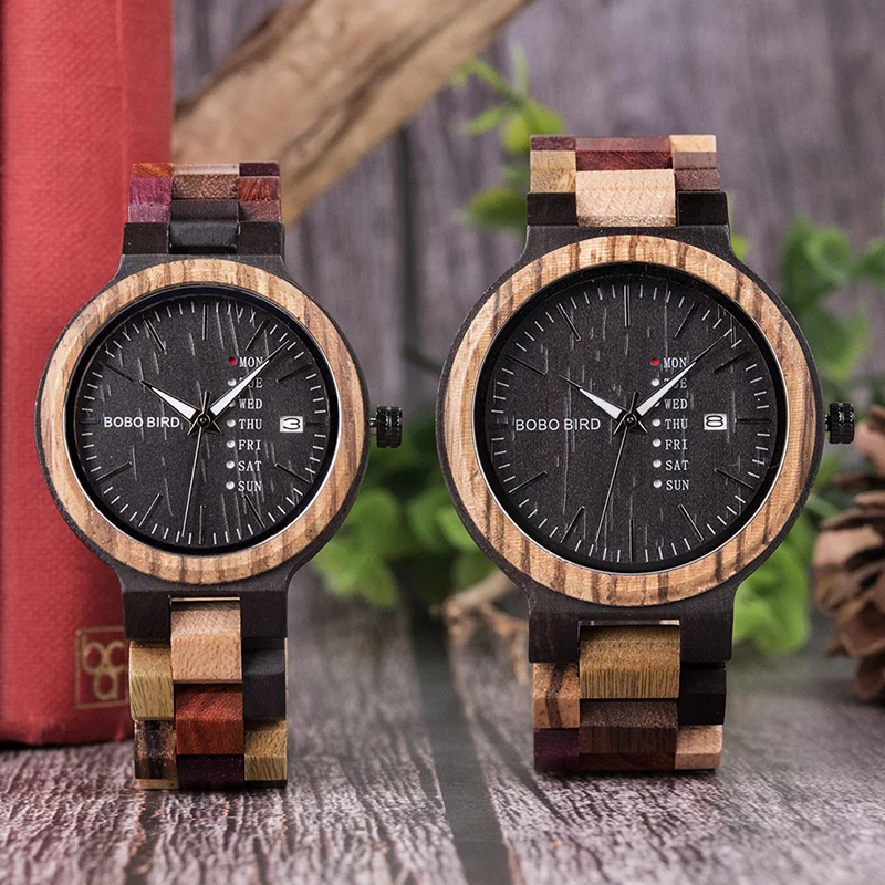 BOBO BIRD Antique Mens Wood Watches Date and Week Display Business Watch with Unique Mixed Color Wooden Band anniversary gift
BOBO BIRD Antique Mens Wood Watches Date and Week Display Business Watch with Unique Mixed Color Wooden Band anniversary gift