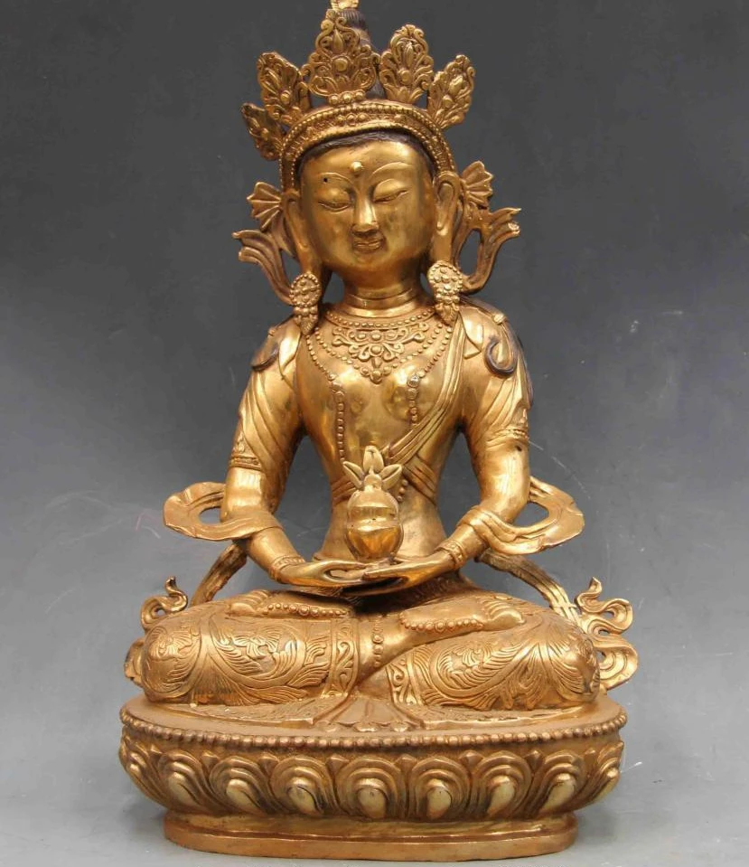 18 Inch 45cm Chinese Buddhism folk Copper Bronze Amitayus GuanYin Kwan Yin Buddha Statue
18 Inch 45cm Chinese Buddhism folk Copper Bronze Amitayus GuanYin Kwan Yin Buddha Statue