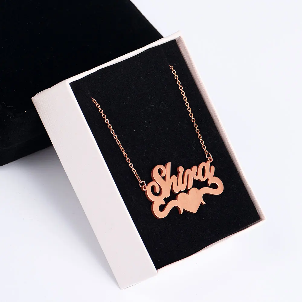 Personalized Engraved Name 2018 Silver Gold Chain Customized Cute Lover Necklace&Pendant Customer Jewelry | Украшения и