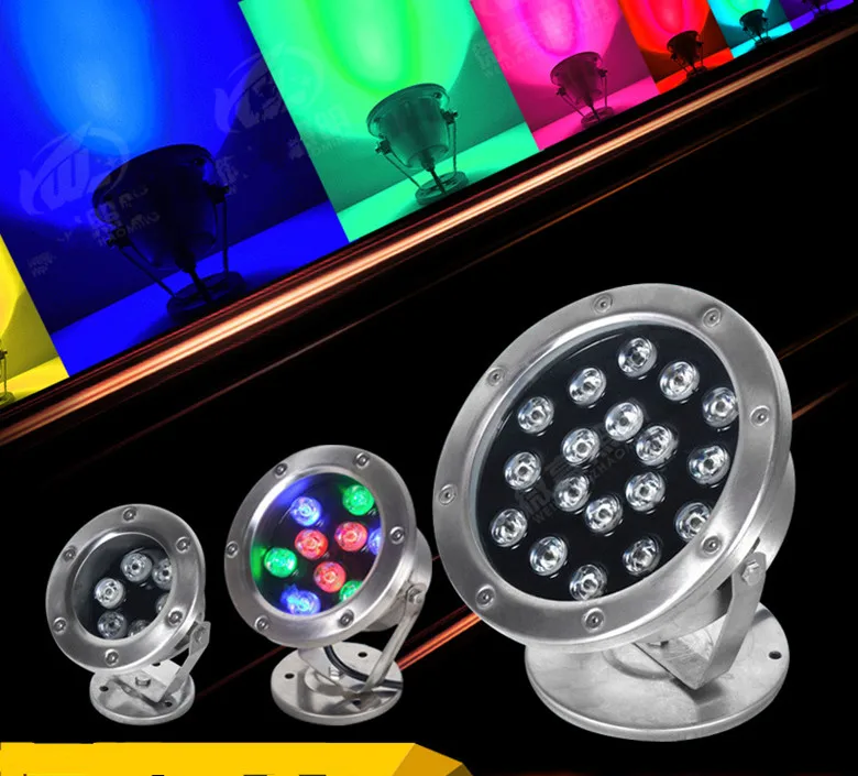 6 Вт/12 Вт/18 Вт/24 Вт/36 Вт IP68 светодиодный подводный светильник RGB на открытом воздухе