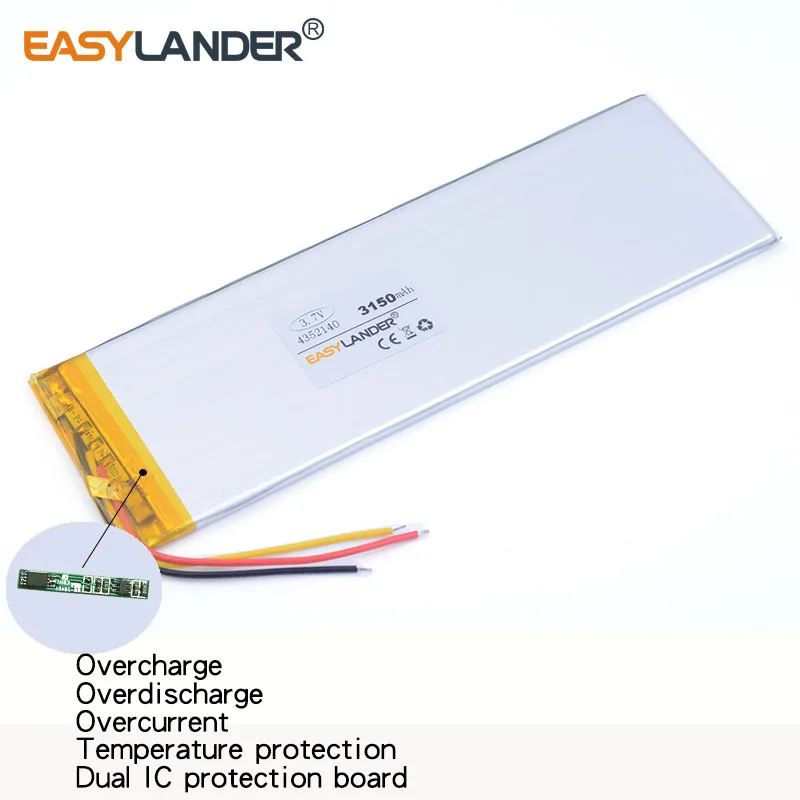 4352140 lithium polymer battery 3150mah mobile power ebook tablet battery charging treasure
4352140 lithium polymer battery 3150mah mobile power ebook tablet battery charging treasure