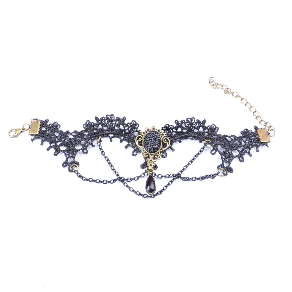 The Charming Black Fabric Lace Bracelet Crystal Flower Decoration Chain Pendant Lolita
The Charming Black Fabric Lace Bracelet Crystal Flower Decoration Chain Pendant Lolita