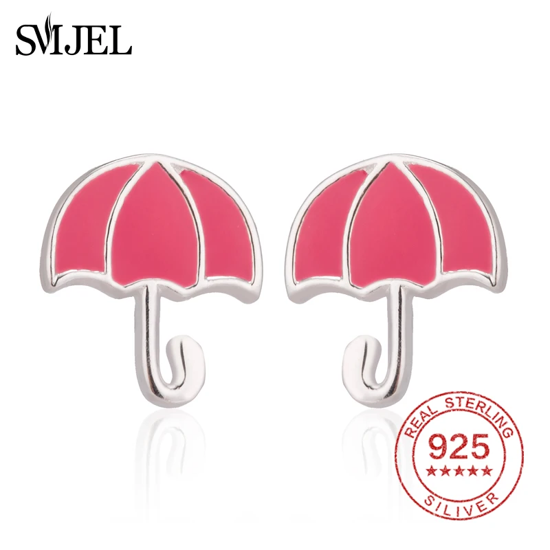 SMJEL 100% 925 Sterling Cute Umbrella Earrings for Women Fashion Girls Jewelry Silver Pink Geometric Stud Earing aretes de mujer
SMJEL 100% 925 Sterling Cute Umbrella Earrings for Women Fashion Girls Jewelry Silver Pink Geometric Stud Earing aretes de mujer