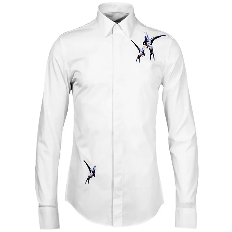 Brand Italy style long sleeve cotton shirts men embroidery solid white shirt men high end 4XL casual shirt male camisa chemise
Brand Italy style long sleeve cotton shirts men embroidery solid white shirt men high end 4XL casual shirt male camisa chemise