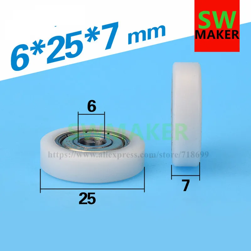 6*25*7mm F type plane plastic pulley Falt package bearing 626zz pulley for DIY 3D printer roller door and window Bearing steel
6*25*7mm F type plane plastic pulley Falt package bearing 626zz pulley for DIY 3D printer roller door and window Bearing steel