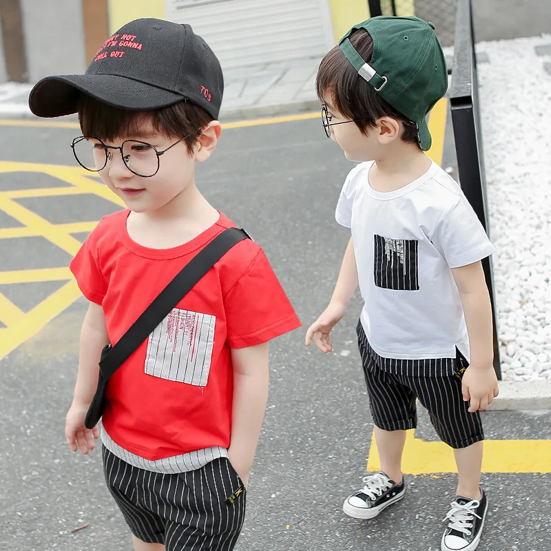 Boys Clothing Set Summer Children Tracksuits for Boys Pocket Short-sleeved T Shirt+striped Shorts Two-piece Set Kids Cotton Sets
Boys Clothing Set Summer Children Tracksuits for Boys Pocket Short-sleeved T Shirt+striped Shorts Two-piece Set Kids Cotton Sets