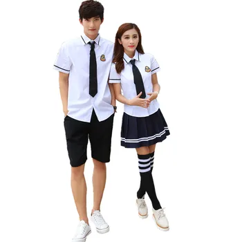 Korean school uniforms Set For Girls white Shirt Skirt For Student Shirt Pants japanese school uniform for boys cosplay costume
