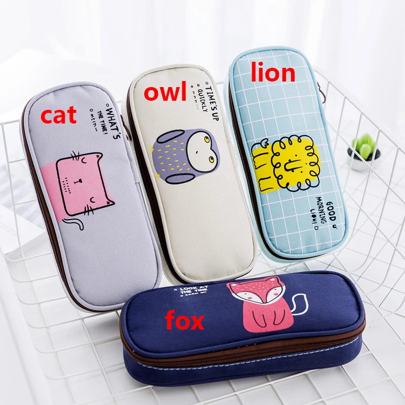 1 шт. Kawaii животных пенал холст исследование подарок школьный Pencilcase сумка школьные