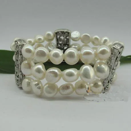 Pearl Jewellery,Natural White 8-9mm Genuine Freshwater Pearl Triple Strands Elastic Bracelet With Tibble Silvers Jewellery
Pearl Jewellery,Natural White 8-9mm Genuine Freshwater Pearl Triple Strands Elastic Bracelet With Tibble Silvers Jewellery