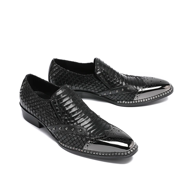 Christia Bella Rivet Slip On Slippers Luxury Elegant Round Toe Black Causal Loafers Fashion Embossed Leather Men Dress Shoes
Christia Bella Rivet Slip On Slippers Luxury Elegant Round Toe Black Causal Loafers Fashion Embossed Leather Men Dress Shoes