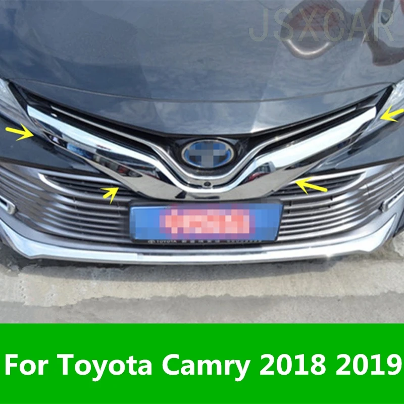 Для Toyota Camry 2018 2019 Водонепроницаемый ABS покрытие Хромированная передняя