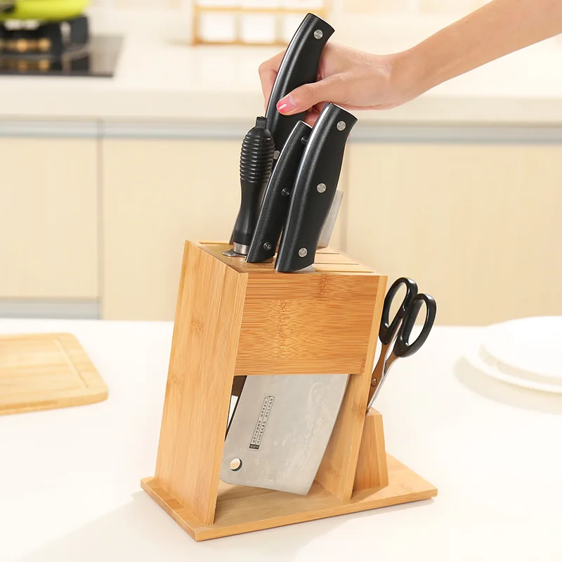 Деревянный держатель для кухонных ножей многофункциональная стойка хранения