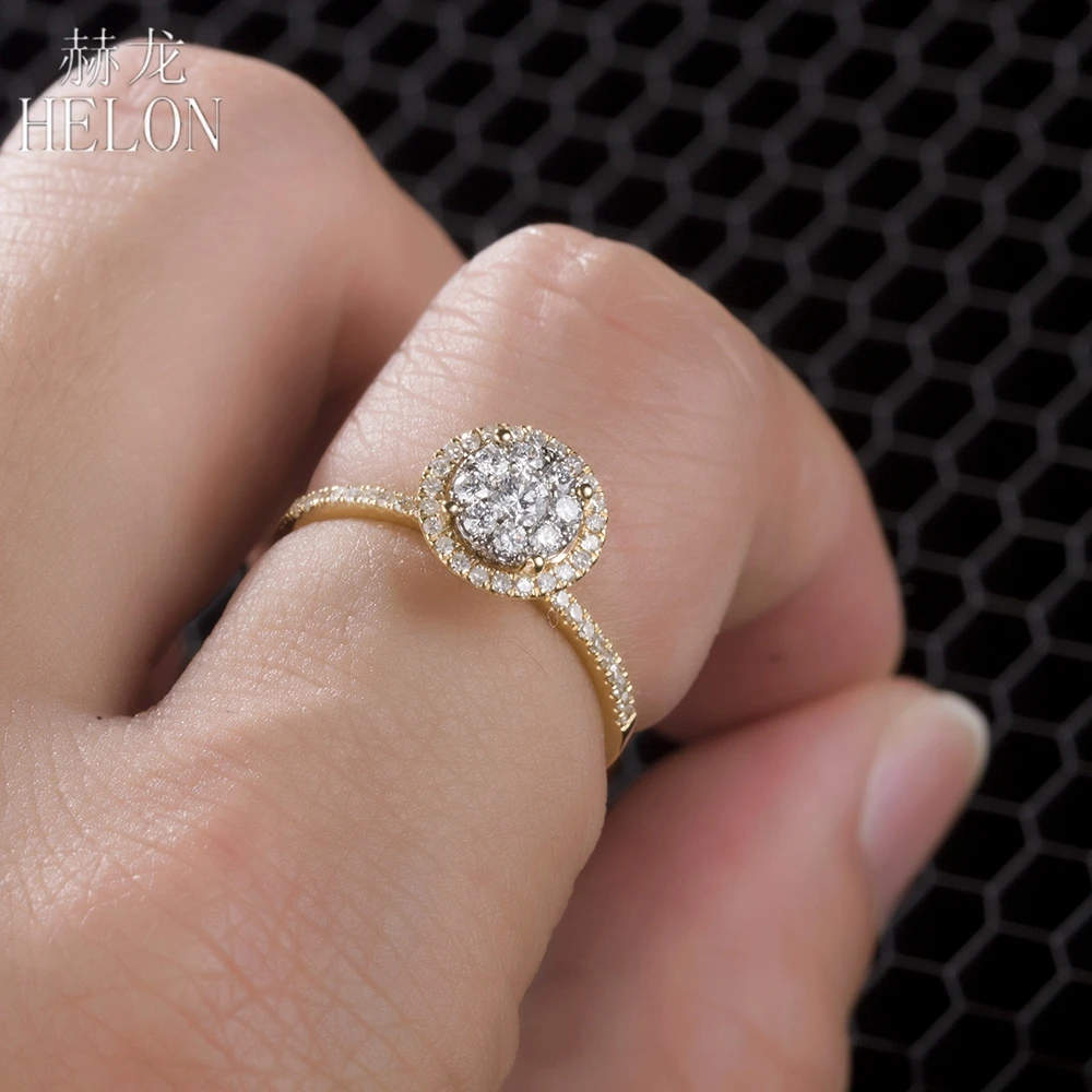 HELON Solid 14K White Gold 0.5CT H/SI Round Genuine Natural Diamonds Women Trendy Jewelry Ring Engagement Brilliant Jewelry Ring
HELON Solid 14K White Gold 0.5CT H/SI Round Genuine Natural Diamonds Women Trendy Jewelry Ring Engagement Brilliant Jewelry Ring