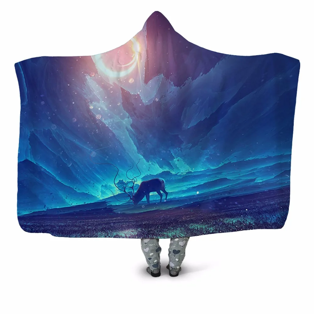 Night Sky Deer 3D Printed Plush Hooded Blanket for Adult Youth Children Warm Wearable Fleece Throw Blanket Home Office Washable
Night Sky Deer 3D Printed Plush Hooded Blanket for Adult Youth Children Warm Wearable Fleece Throw Blanket Home Office Washable