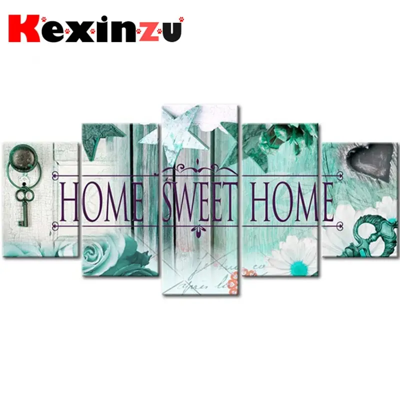 5pcs Full Square/Round Drill 5D DIY Diamond Painting Cross Stitch"Home Sweet" Multi-picture Combination Embroidery Decor Home
5pcs Full Square/Round Drill 5D DIY Diamond Painting Cross Stitch"Home Sweet" Multi-picture Combination Embroidery Decor Home