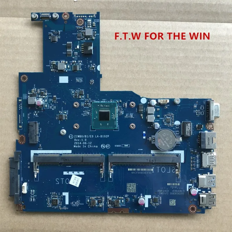 MB 5B20G46258 para Lenovo B50-30 Laptop Motherboard ZIWB0/B1/E0 LA-B102 REV 2.1 (CPU N3530) DDR3L 100% probado
MB 5B20G46258 para Lenovo B50-30 Laptop Motherboard ZIWB0/B1/E0 LA-B102 REV 2.1 (CPU N3530) DDR3L 100% probado