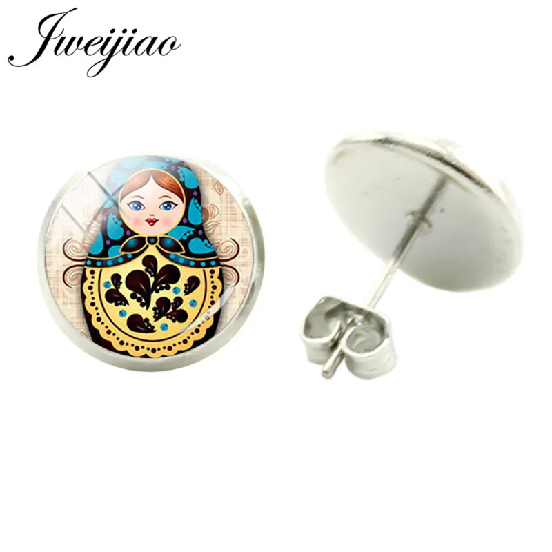 JWEIJIAO Classic Russian Matryoshka Japan Doll Stud Earrings Glass Cabochon Dome Statement Alloy Ear Jewelry JN10
JWEIJIAO Classic Russian Matryoshka Japan Doll Stud Earrings Glass Cabochon Dome Statement Alloy Ear Jewelry JN10