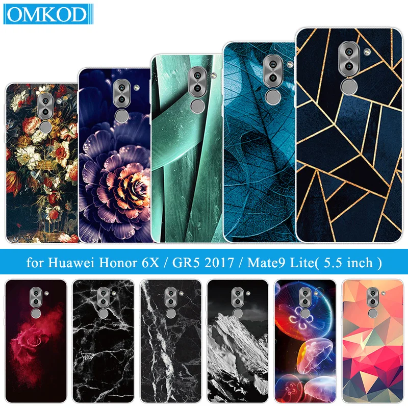 Для Huawei Honor 6X/GR5 2017 чехол мягкий силиконовый задняя крышка ромба черный матовый 5