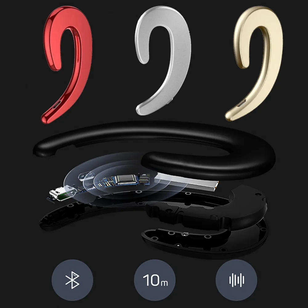 Миниатюрные наушники KEBIDU с костной проводимостью Bluetooth V4.1 Беспроводные