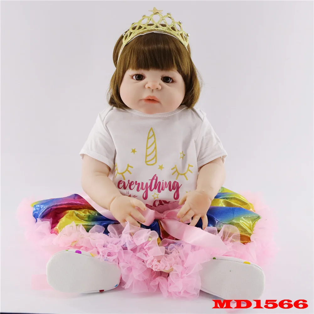 DOLLMAI brown eyes Girl Silicone Reborn Babies Dolls Education Toys cute Baby Lifelike Bebe Reborn Menina Bonecas Children gift
DOLLMAI brown eyes Girl Silicone Reborn Babies Dolls Education Toys cute Baby Lifelike Bebe Reborn Menina Bonecas Children gift