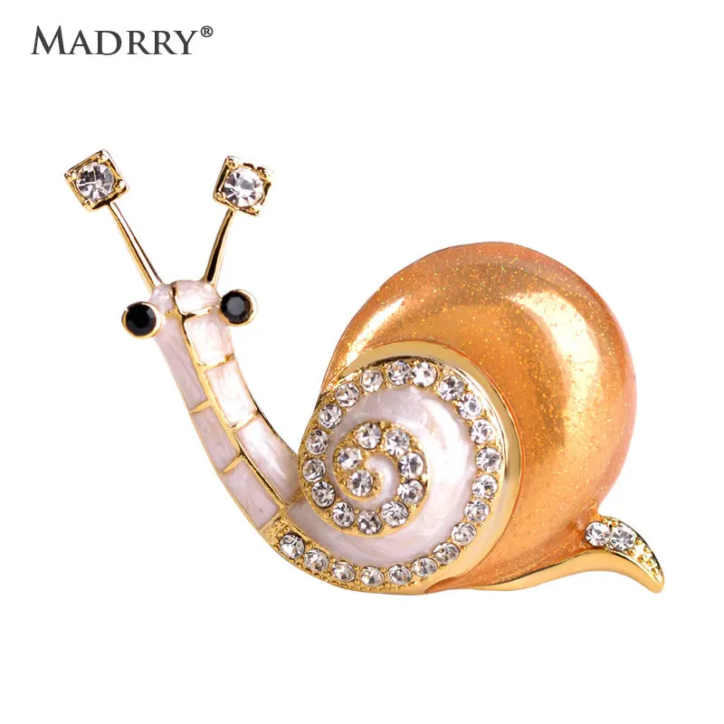 

Madrry Enamel Esmalte Snail Brooches For Women Kids Gold Color Insect Broches Hijab Scarf Pins Dress Collar Clips Party Jewelry