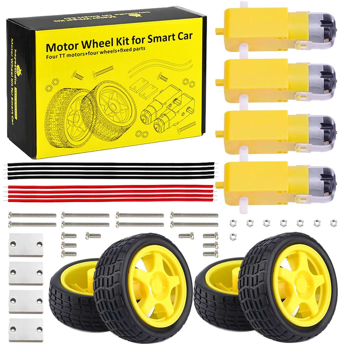Keyestudio Motor Wheel Kit For Smart Car Four TT Motors Four Wheels Fixed Accessory Kits/Repair Kits For Arduino Robot Car
Keyestudio Motor Wheel Kit For Smart Car Four TT Motors Four Wheels Fixed Accessory Kits/Repair Kits For Arduino Robot Car