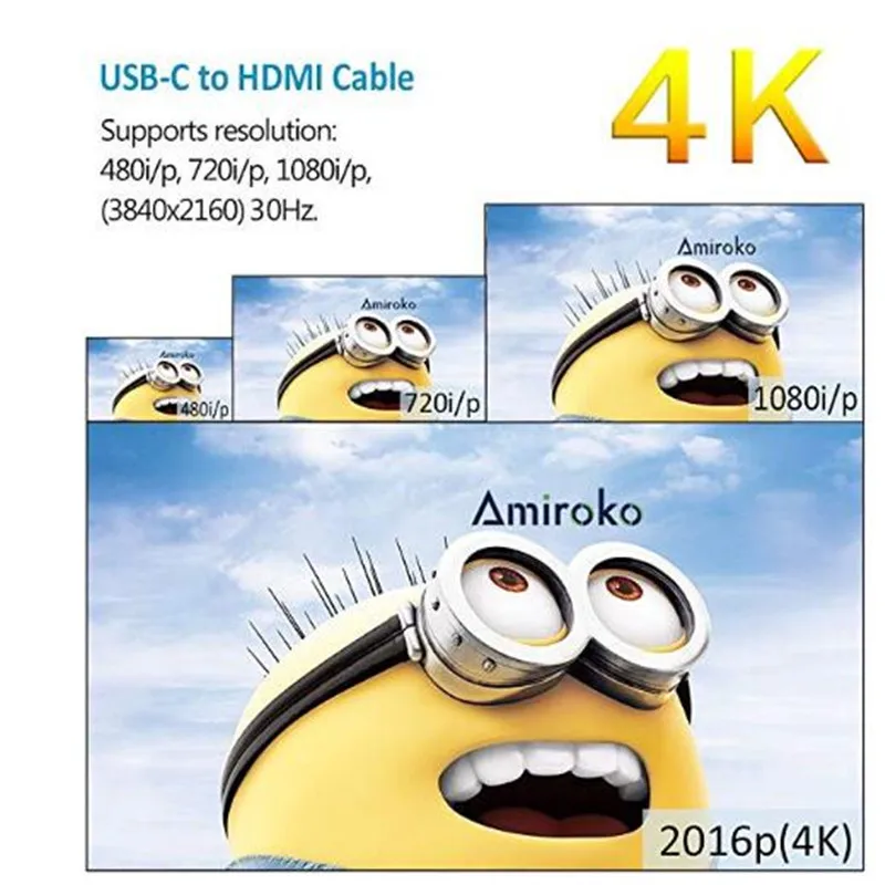 4k30hz Plug And Play USB3.1 Type-C to HDMI Adapter Cable for Type-c Interface | Электроника