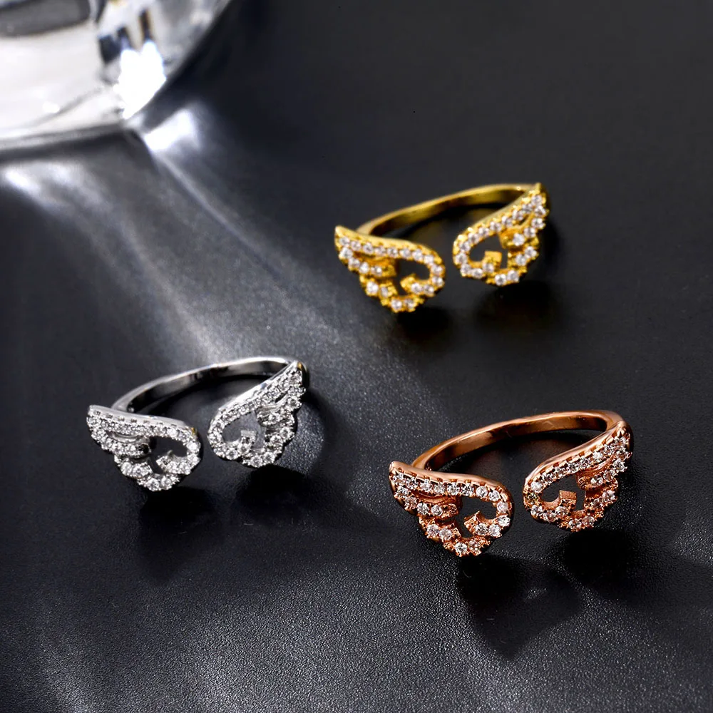 Adjustable Angel Wings Ring Micro Pave Zircon Gold-Color Rings For Women Fashion rings Jewelry bague femme Female Gifts
Adjustable Angel Wings Ring Micro Pave Zircon Gold-Color Rings For Women Fashion rings Jewelry bague femme Female Gifts
